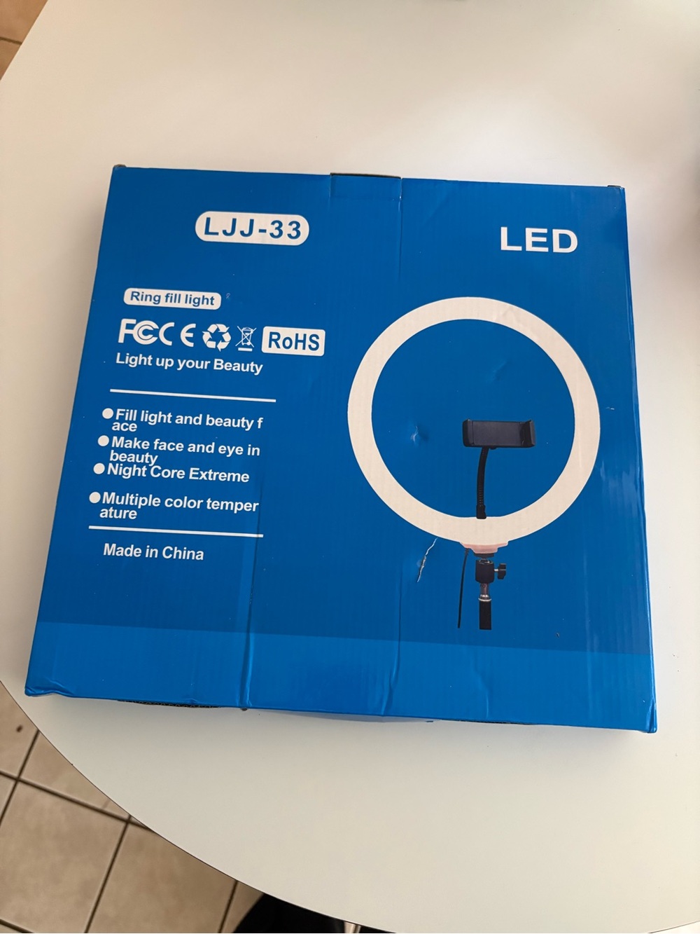 LED Ring Light with Phone Holder - Blue